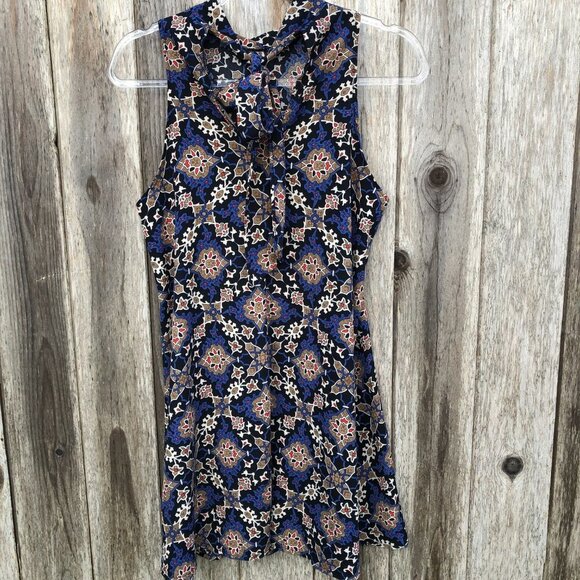 Soprano Boho Abstract Geometric Sleeveless Tunic Dress Small - Picture 3 of 5